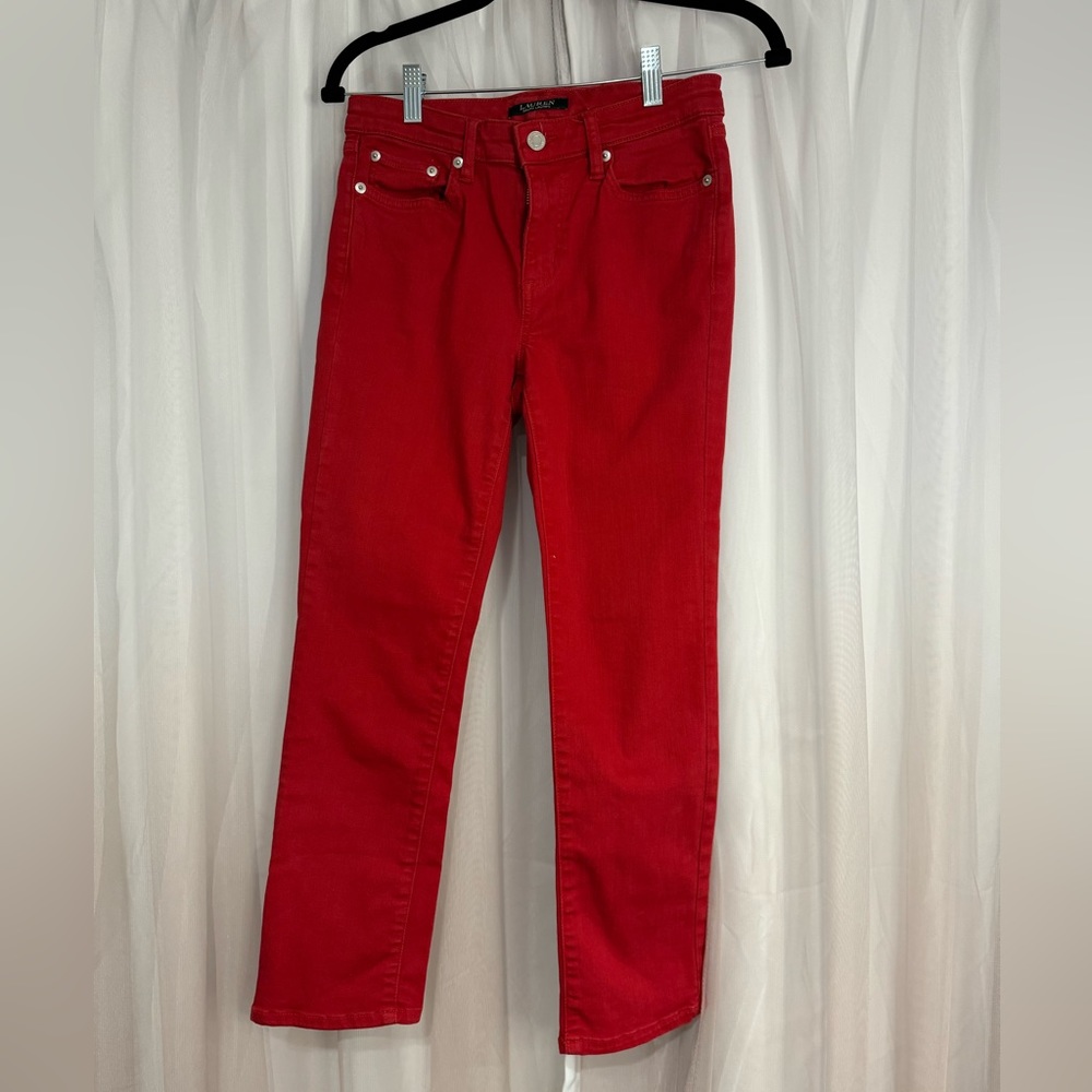 Lauren Ralph Lauren red denim Sz 2p